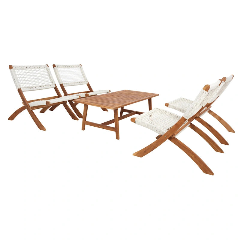 SAFAVIEH Ensemble café Almine 5 pièces en bois d'acacia – 24Px45Lx28H