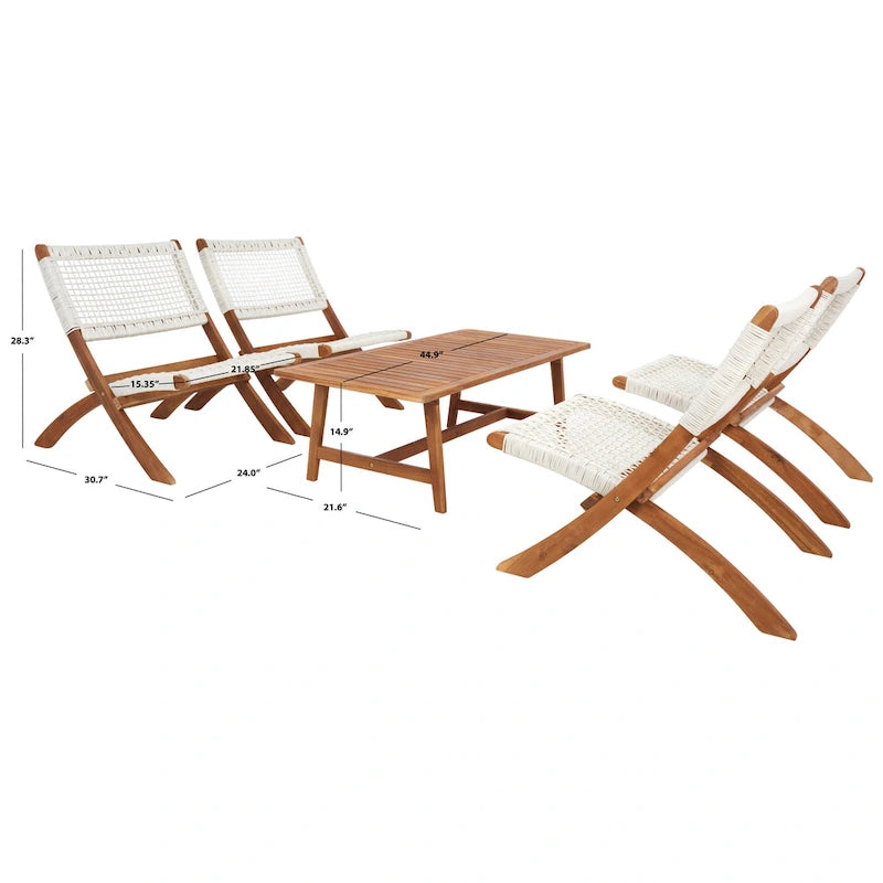 SAFAVIEH Ensemble café Almine 5 pièces en bois d'acacia – 24Px45Lx28H