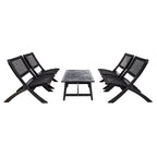 SAFAVIEH Ensemble café Almine 5 pièces en bois d'acacia – 24Px45Lx28H