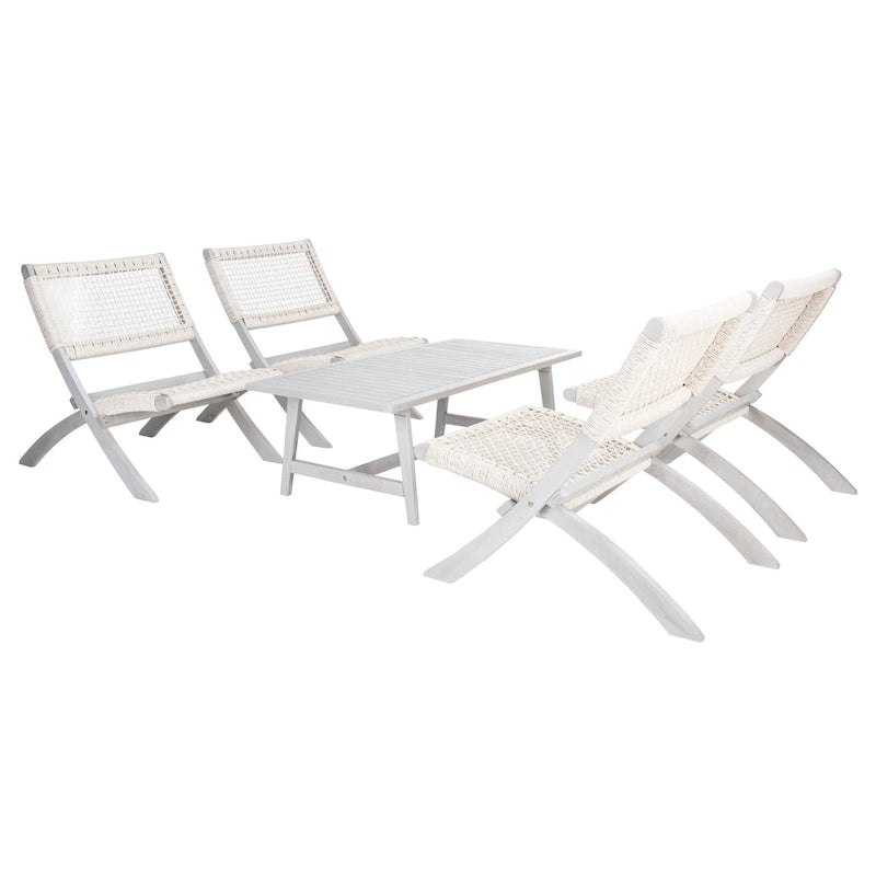 SAFAVIEH Ensemble café Almine 5 pièces en bois d'acacia – 24Px45Lx28H