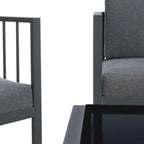 SAFAVIEH Ensemble de salon d'extérieur 4 pièces Severa - 49L x 28P x 25H