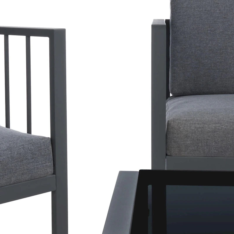 SAFAVIEH Ensemble de salon d'extérieur 4 pièces Severa - 49L x 28P x 25H