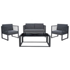 SAFAVIEH Ensemble de salon d'extérieur 4 pièces Severa - 49L x 28P x 25H