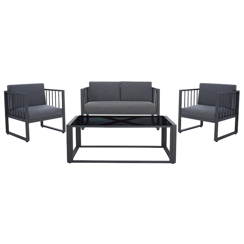 SAFAVIEH Ensemble de salon d'extérieur 4 pièces Severa - 49L x 28P x 25H