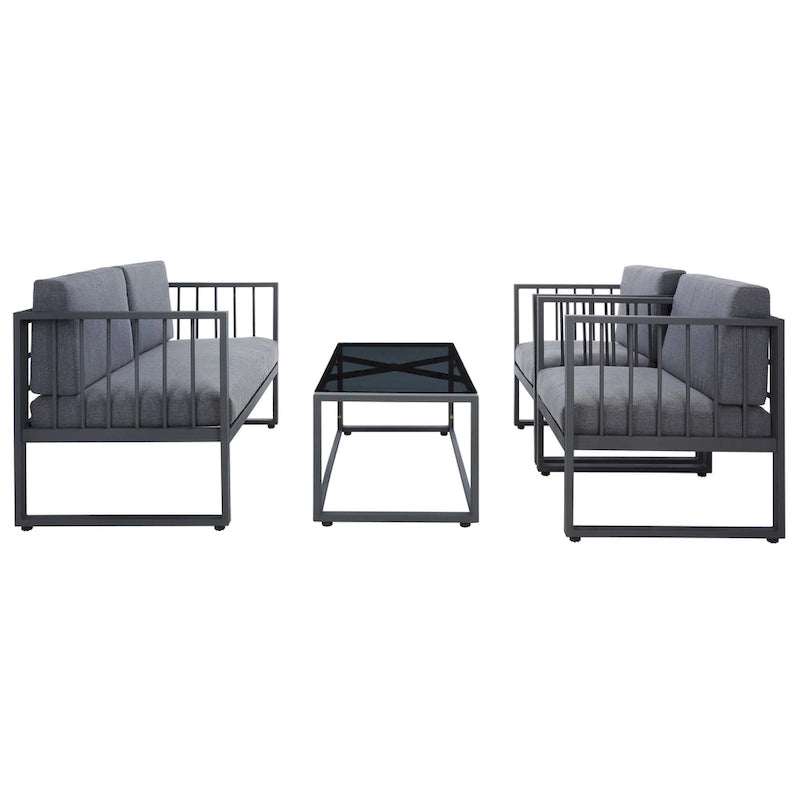 SAFAVIEH Ensemble de salon d'extérieur 4 pièces Severa - 49L x 28P x 25H