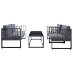 SAFAVIEH Ensemble de salon d'extérieur 4 pièces Severa - 49L x 28P x 25H