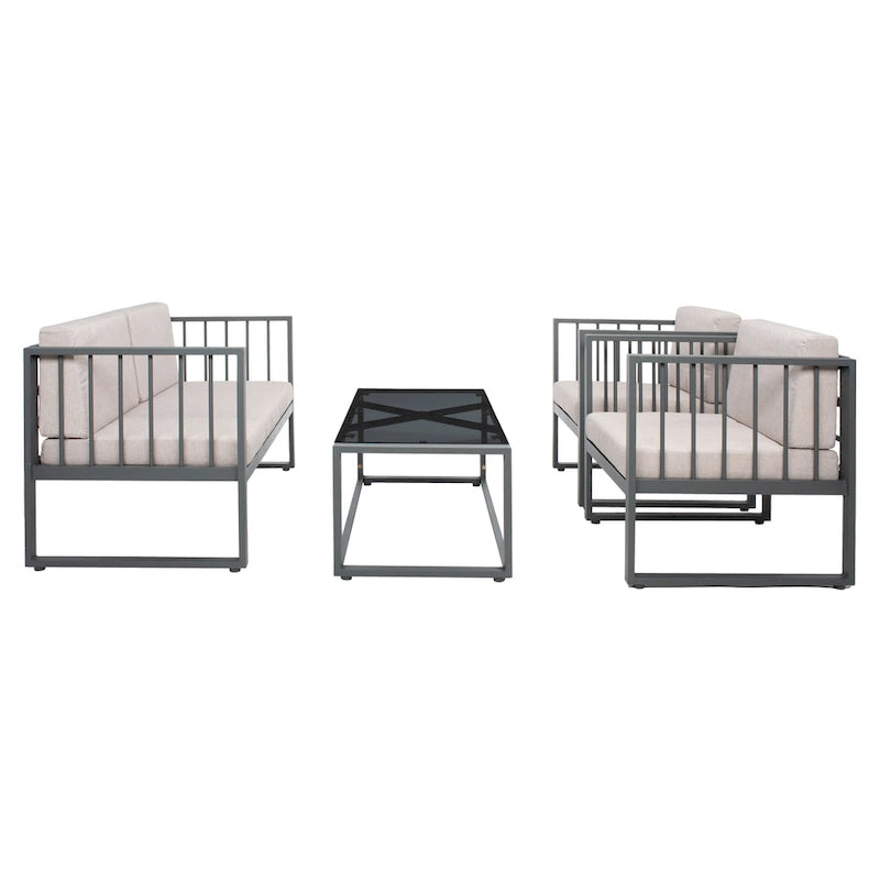 SAFAVIEH Ensemble de salon d'extérieur 4 pièces Severa - 49L x 28P x 25H