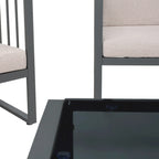 SAFAVIEH Ensemble de salon d'extérieur 4 pièces Severa - 49L x 28P x 25H