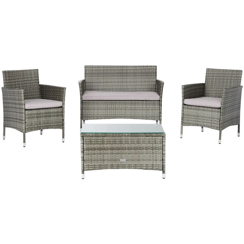 Ensemble de conversation d'extérieur 4 pièces Tamya de SAFAVIEH - 41L x 31P x 23H
