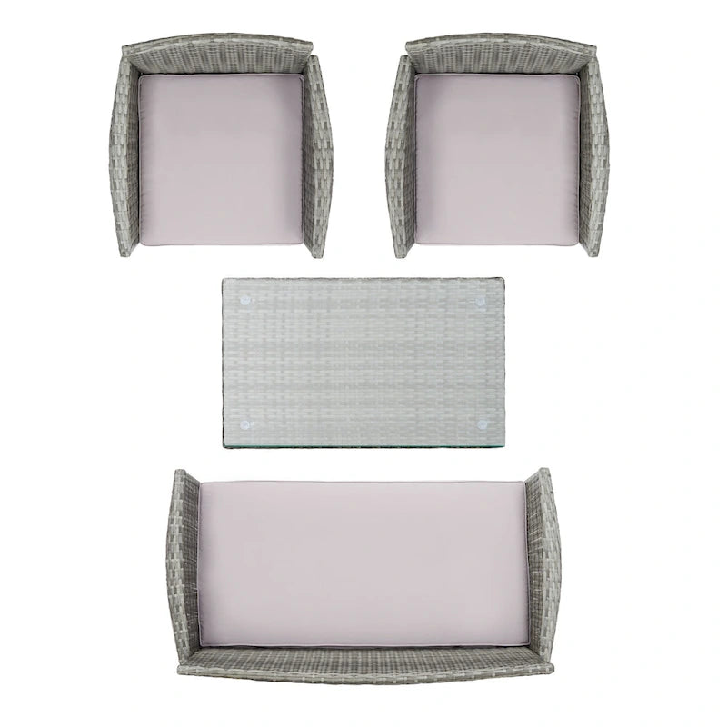 Ensemble de conversation d'extérieur 4 pièces Tamya de SAFAVIEH - 41L x 31P x 23H