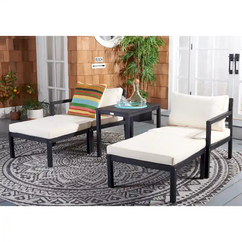 SAFAVIEH Outdoor Maiya Ensemble de 5 pièces pour extérieur - 29L x 27P x 27H
