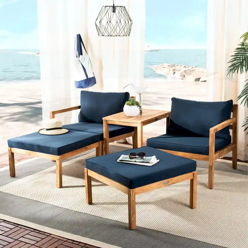 SAFAVIEH Outdoor Maiya Ensemble de 5 pièces pour extérieur - 29L x 27P x 27H