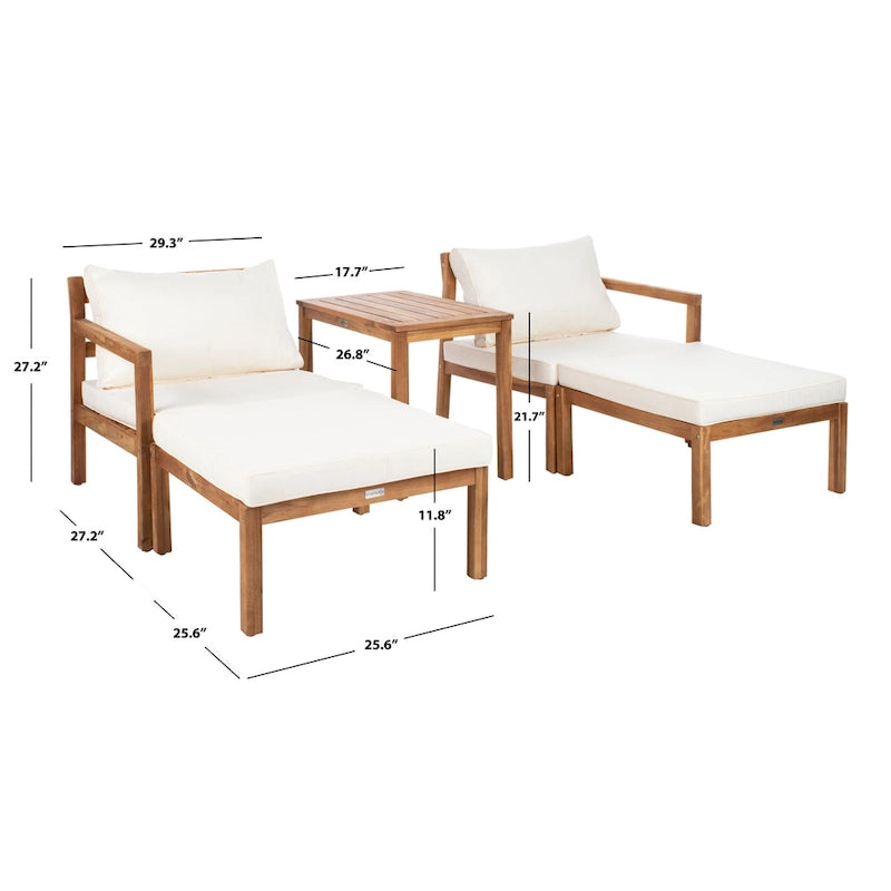 SAFAVIEH Outdoor Maiya Ensemble de 5 pièces pour extérieur - 29L x 27P x 27H