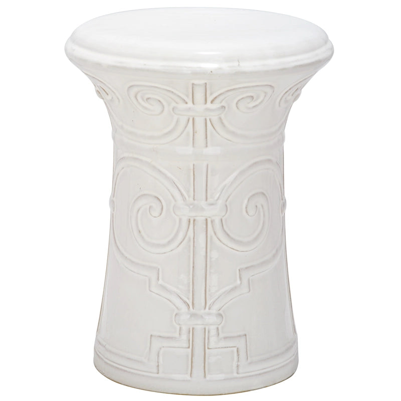 Tabouret de jardin décoratif en céramique blanc SAFAVIEH Paradise Nafiye Zoe