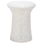 Tabouret de jardin décoratif en céramique blanc SAFAVIEH Paradise Nafiye Zoe