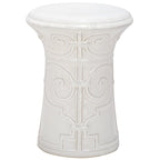 SAFAVIEH Paradise Nafiye Zoe White Ceramic Decorative Garden Stool