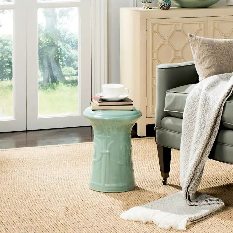 Tabouret de jardin décoratif en céramique blanc SAFAVIEH Paradise Nafiye Zoe