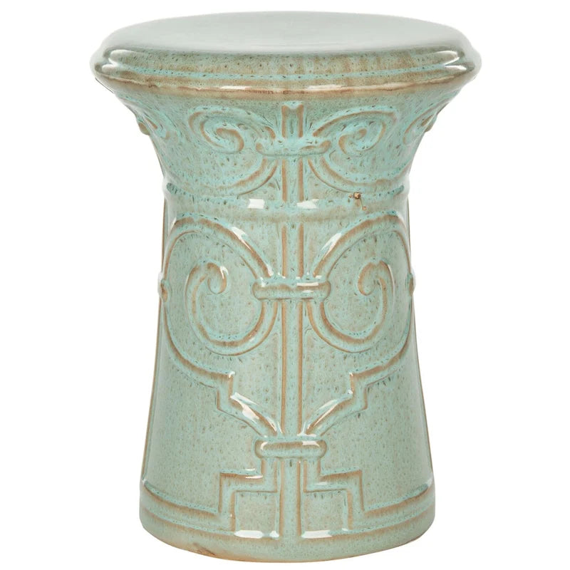 Tabouret de jardin décoratif en céramique blanc SAFAVIEH Paradise Nafiye Zoe