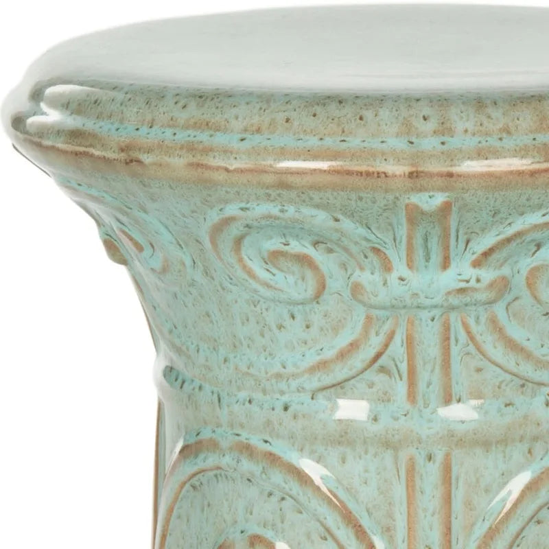 Tabouret de jardin décoratif en céramique blanc SAFAVIEH Paradise Nafiye Zoe