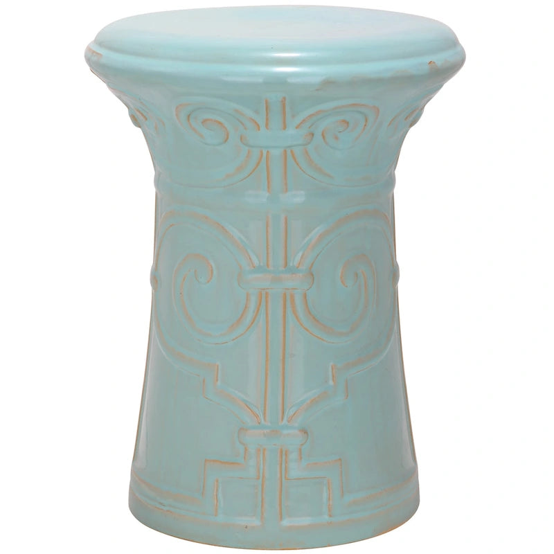 Tabouret de jardin décoratif en céramique blanc SAFAVIEH Paradise Nafiye Zoe