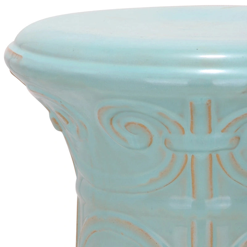 Tabouret de jardin décoratif en céramique blanc SAFAVIEH Paradise Nafiye Zoe