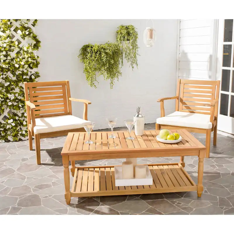 SAFAVIEH Table basse d'extérieur Annamaria en bois d'acacia - 43Lx24Px17H