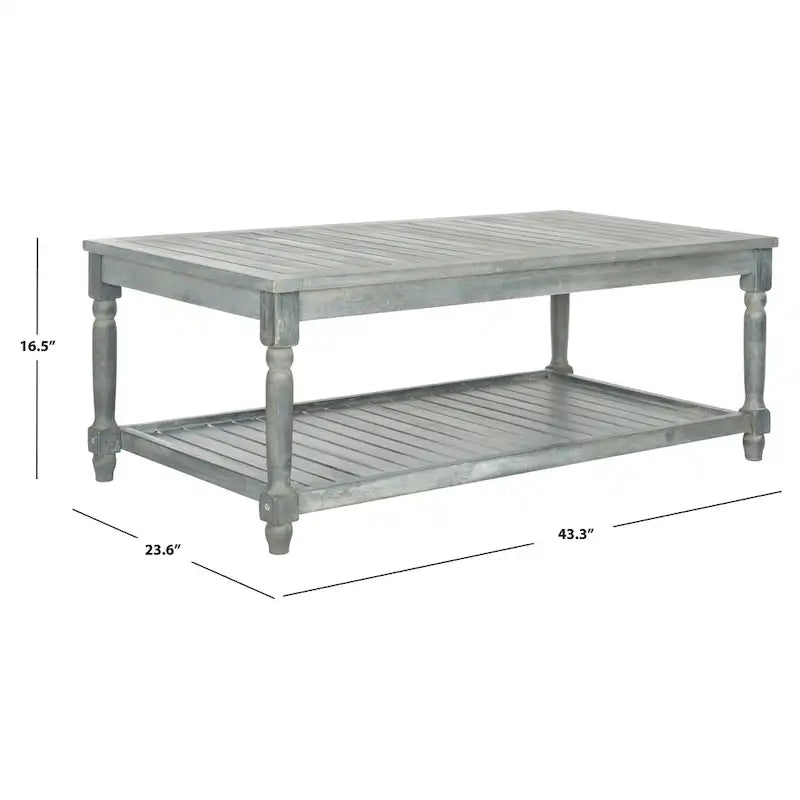 SAFAVIEH Table basse d'extérieur Annamaria en bois d'acacia - 43Lx24Px17H
