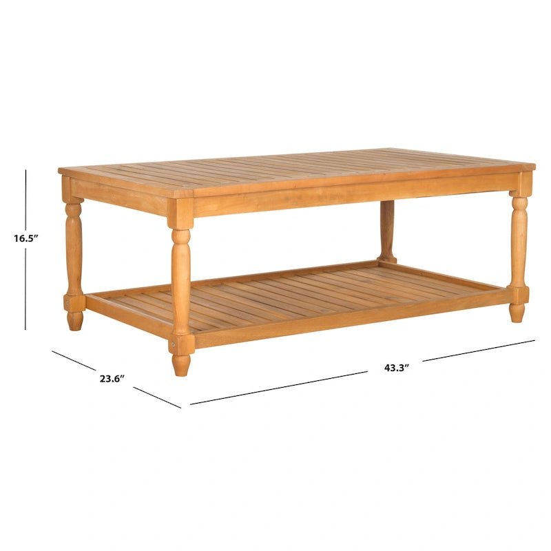 SAFAVIEH Table basse d'extérieur Annamaria en bois d'acacia - 43Lx24Px17H
