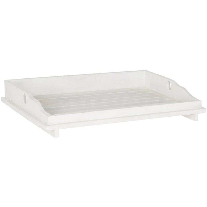 SAFAVIEH Table plateau pliante d'extérieur Anastasiia en bois d'acacia - 19Wx27Dx32H