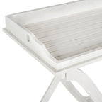 SAFAVIEH Table plateau pliante d'extérieur Anastasiia en bois d'acacia - 19Wx27Dx32H