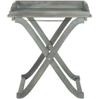 SAFAVIEH Table plateau pliante d'extérieur Anastasiia en bois d'acacia - 19Wx27Dx32H