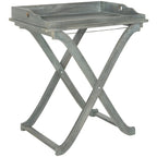 SAFAVIEH Table plateau pliante d'extérieur Anastasiia en bois d'acacia - 19Wx27Dx32H