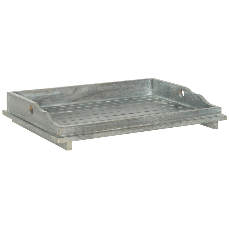 SAFAVIEH Table plateau pliante d'extérieur Anastasiia en bois d'acacia - 19Wx27Dx32H