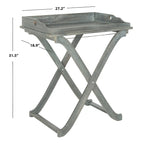 SAFAVIEH Table plateau pliante d'extérieur Anastasiia en bois d'acacia - 19Wx27Dx32H