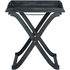 SAFAVIEH Table plateau pliante d'extérieur Anastasiia en bois d'acacia - 19Wx27Dx32H