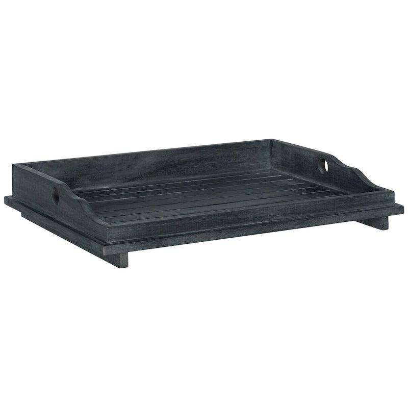 SAFAVIEH Table plateau pliante d'extérieur Anastasiia en bois d'acacia - 19Wx27Dx32H