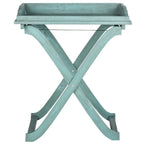 SAFAVIEH Table plateau pliante d'extérieur Anastasiia en bois d'acacia - 19Wx27Dx32H