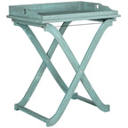 SAFAVIEH Table plateau pliante d'extérieur Anastasiia en bois d'acacia - 19Wx27Dx32H