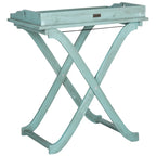 SAFAVIEH Table plateau pliante d'extérieur Anastasiia en bois d'acacia - 19Wx27Dx32H