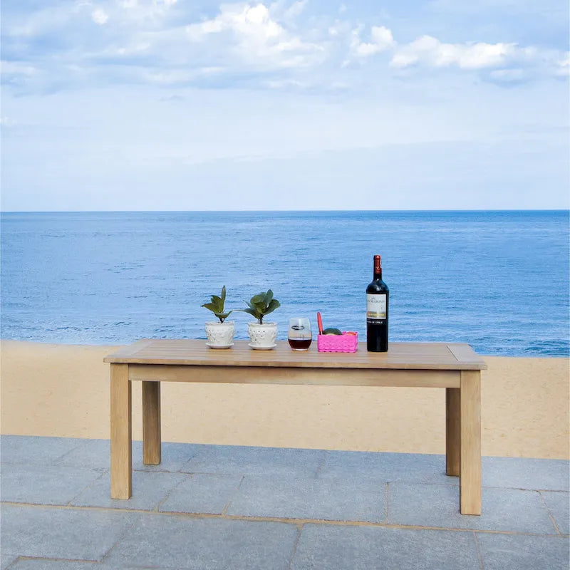 SAFAVIEH Couture Kathern Wood Patio Coffee Table. - 47.4 x 26.4 x 18.5 - 47W x 26D x 19H