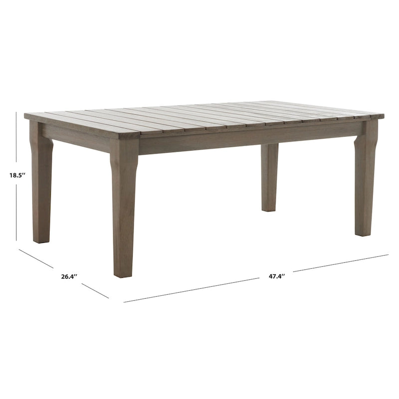 SAFAVIEH Couture Kathern, table basse de patio en bois. - 47.4 x 26.4 x 18.5 - 47L x 26P x 19H