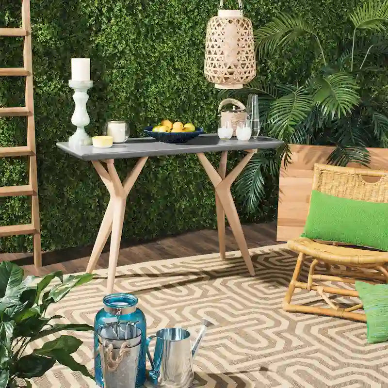 SAFAVIEH Jablenka Console moderne en béton gris foncé pour intérieur/extérieur - 47,2 x 15,8 x 29,9 - 47Lx16Px30H