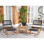 SAFAVIEH Lissy Ensemble Table et Chaises d'Extérieur Acacia/Corde - 24W x 28D x 31H
