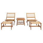 SAFAVIEH Lissy Ensemble Table et Chaises d'Extérieur Acacia/Corde - 24W x 28D x 31H