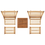 SAFAVIEH Lissy Ensemble Table et Chaises d'Extérieur Acacia/Corde - 24W x 28D x 31H