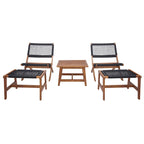 SAFAVIEH Lissy Ensemble Table et Chaises d'Extérieur Acacia/Corde - 24W x 28D x 31H