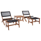 SAFAVIEH Lissy Ensemble Table et Chaises d'Extérieur Acacia/Corde - 24W x 28D x 31H
