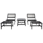 SAFAVIEH Lissy Ensemble Table et Chaises d'Extérieur Acacia/Corde - 24W x 28D x 31H
