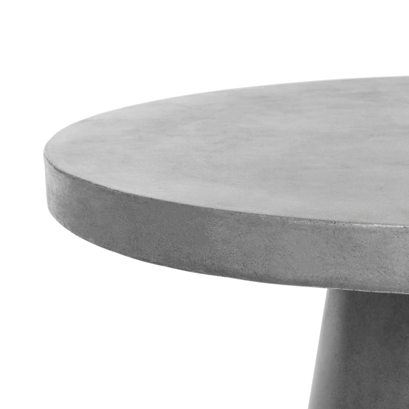SAFAVIEH Kader Table basse ronde moderne en béton gris foncé pour l'intérieur/l'extérieur - 27,6 x 27,6 x 15,8 - 28Lx28Px16H