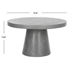 SAFAVIEH Kader Table basse ronde moderne en béton gris foncé pour l'intérieur/l'extérieur - 27,6 x 27,6 x 15,8 - 28Lx28Px16H